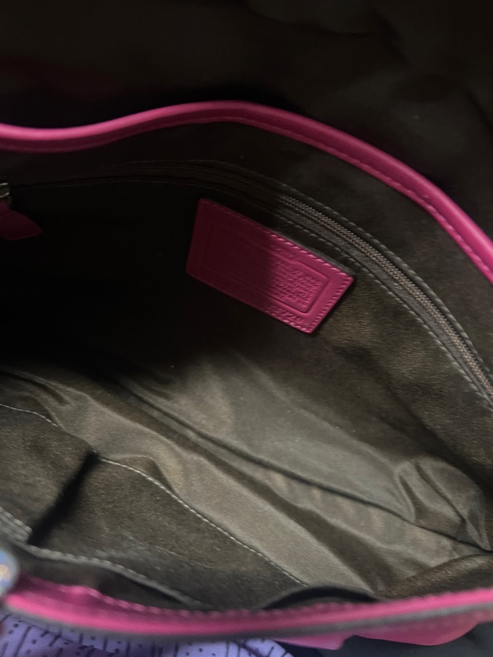 Coach Hot Pink/Magenta Smooth Leather Front Flap Shoulder Bag - Picture 7 of 10